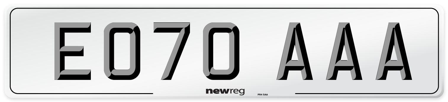 EO70 AAA Number Plate from New Reg